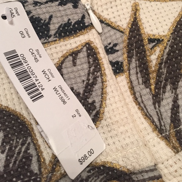 Gold foil leaf JCrew skirt - Picture 4 of 4